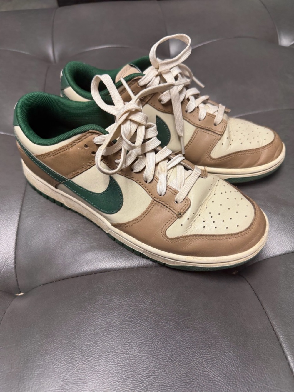 Nike ladies Green and Tan Low-Top Sneakers